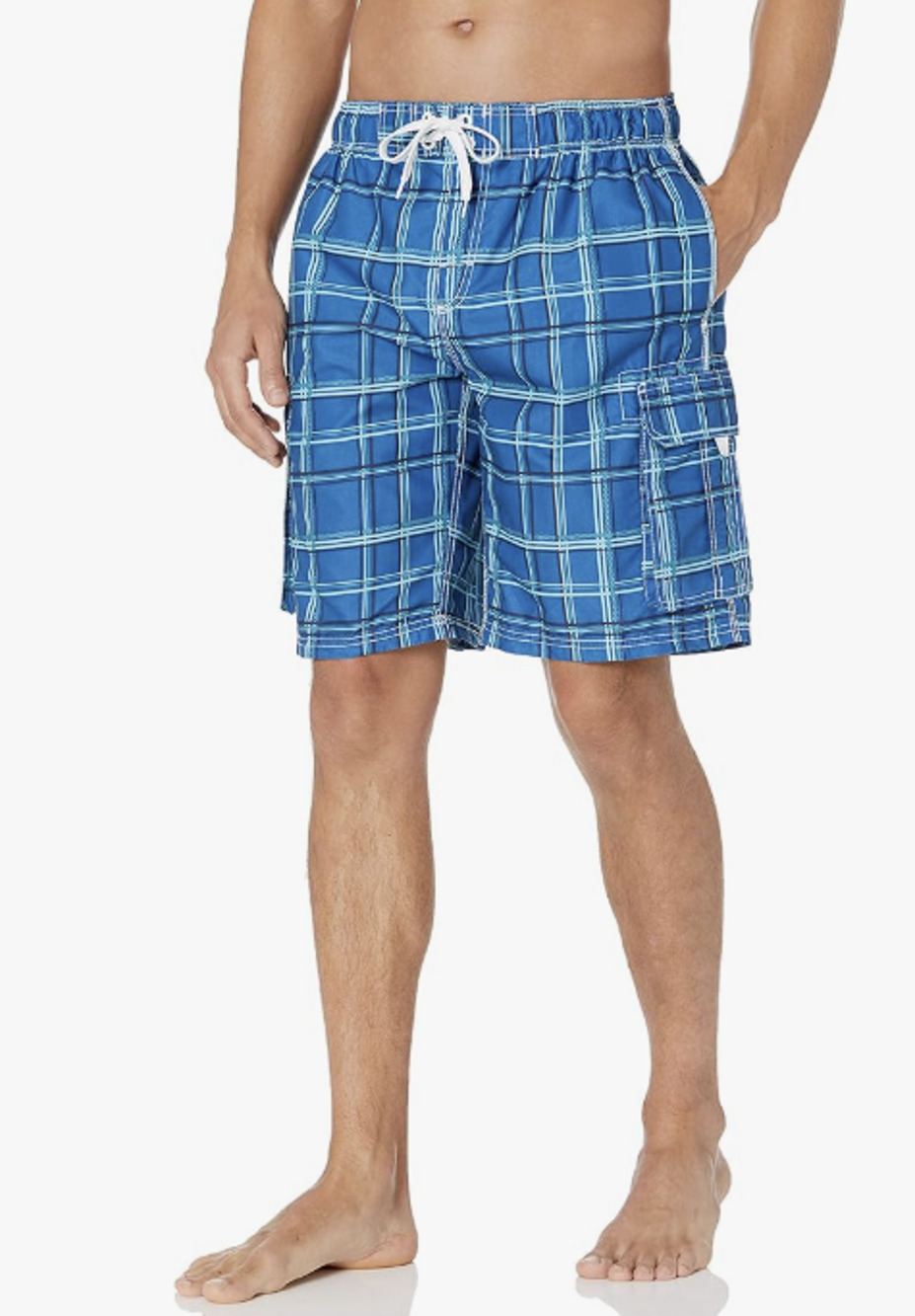 Kanu Surf Men's 3X Royal Blue Miles Plaid Pismo Swim Trunks D30-4
